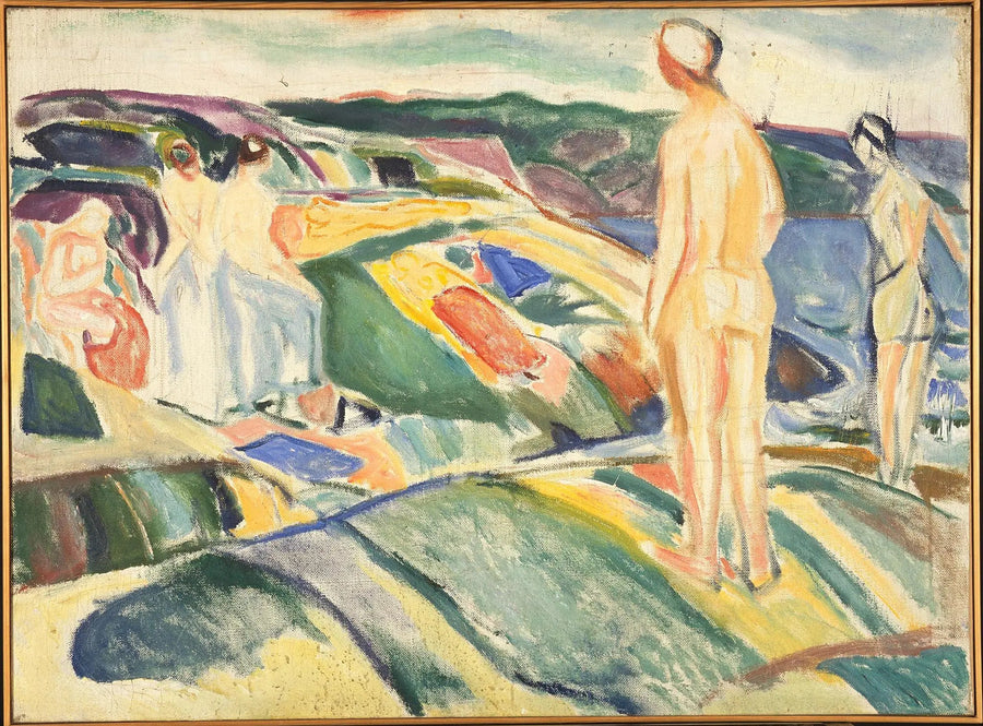Kvinnor som badar på klipporna - Edvard Munch
