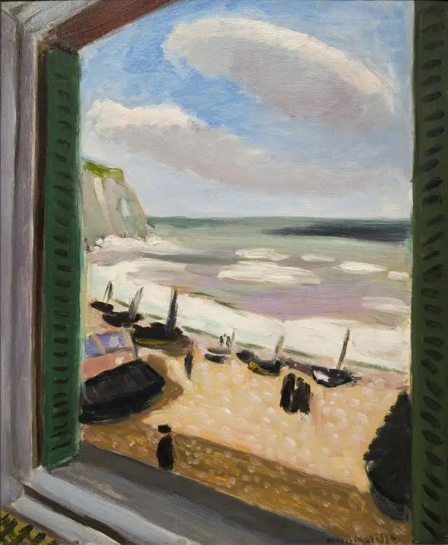 Öppen fönster mot havet i Étretat - Henri Matisse