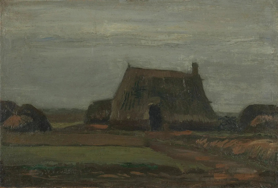 Gård med torvhögar - Vincent van Gogh