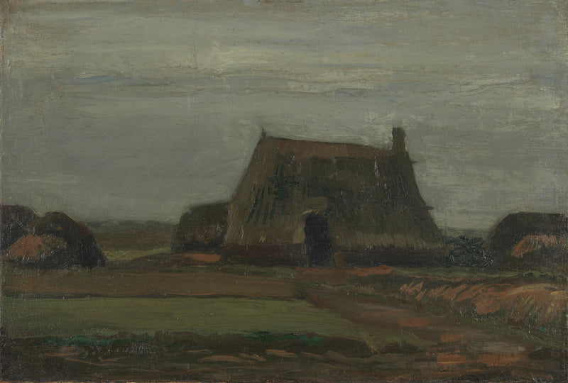 Gård med torvhögar - Vincent van Gogh