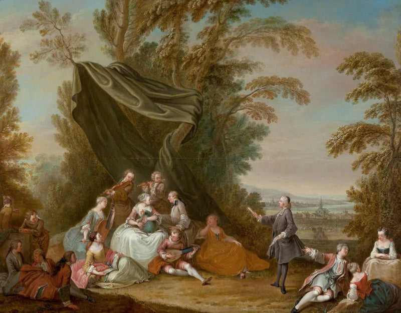 Fête Champêtre : Musikfest under ett markis - Antoine Watteau