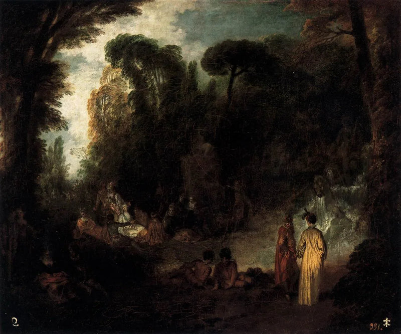 f:
Fest i en park - Antoine Watteau