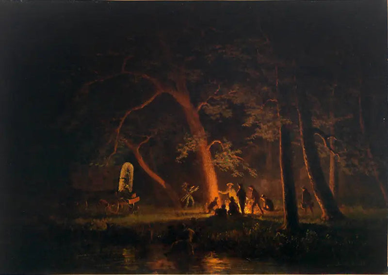 Lägereld - Albert Bierstadt