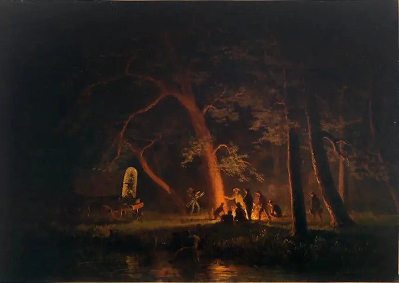 Lägereld - Albert Bierstadt