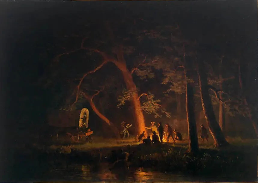 Lägereld - Albert Bierstadt