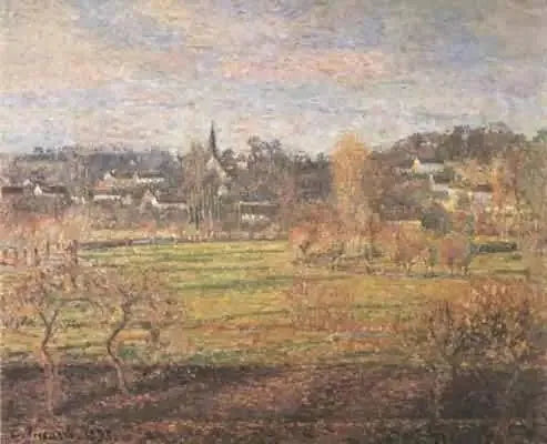 Februari, soluppgång, Bazincourt - Camille Pissarro