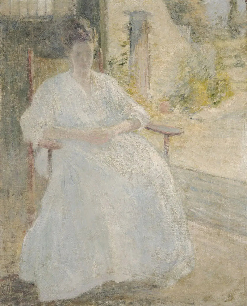 Figur i solen (konstnärens maka) - John Henry Twachtman