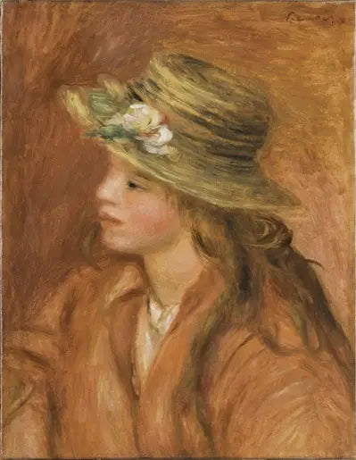Filé med halmhatt - Pierre-Auguste Renoir