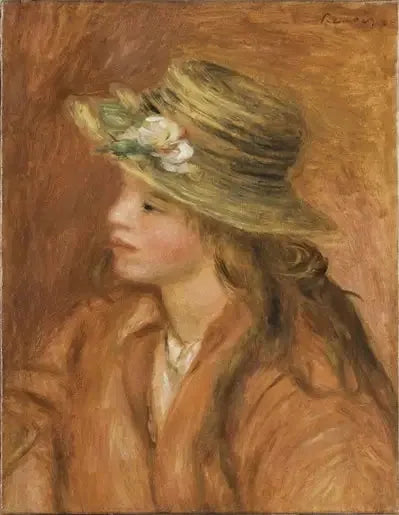 Filé med halmhatt - Pierre-Auguste Renoir