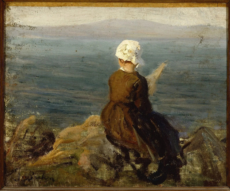 Filare på klipporna i Douarnenez - Jules Breton