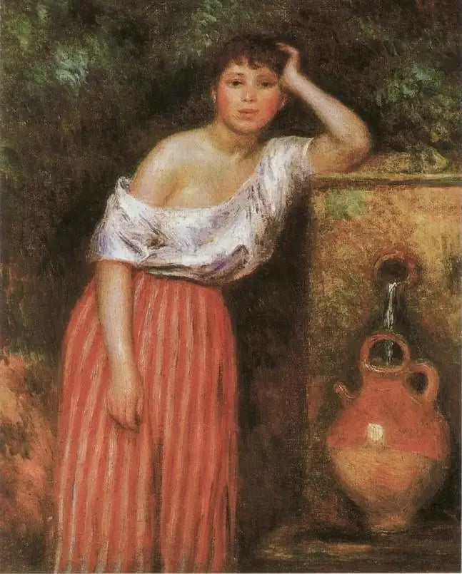 Flicka vid en fontän - Pierre-Auguste Renoir