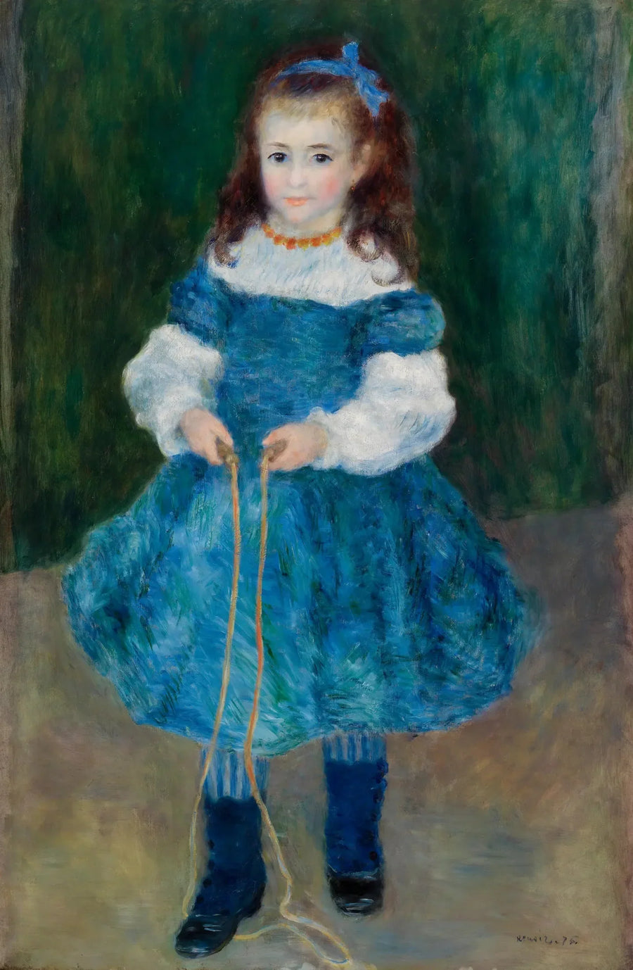 Flicka med hopprep (Porträtt av Delphine Legrand) - Pierre-Auguste Renoir
