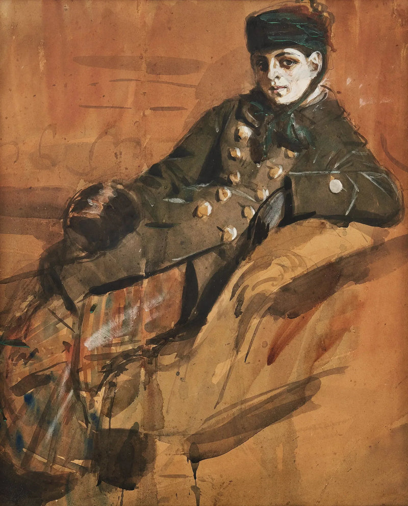 Flicka sittande i resekläder - Anders Zorn