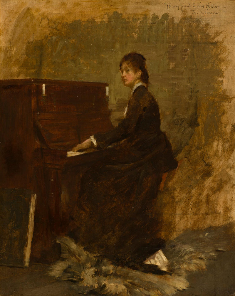 Flicka vid piano - Theodore Robinson