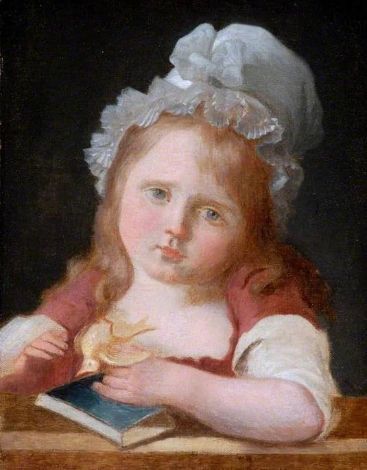 Flicka med en död kanariefågel - Jean-Baptiste Greuze