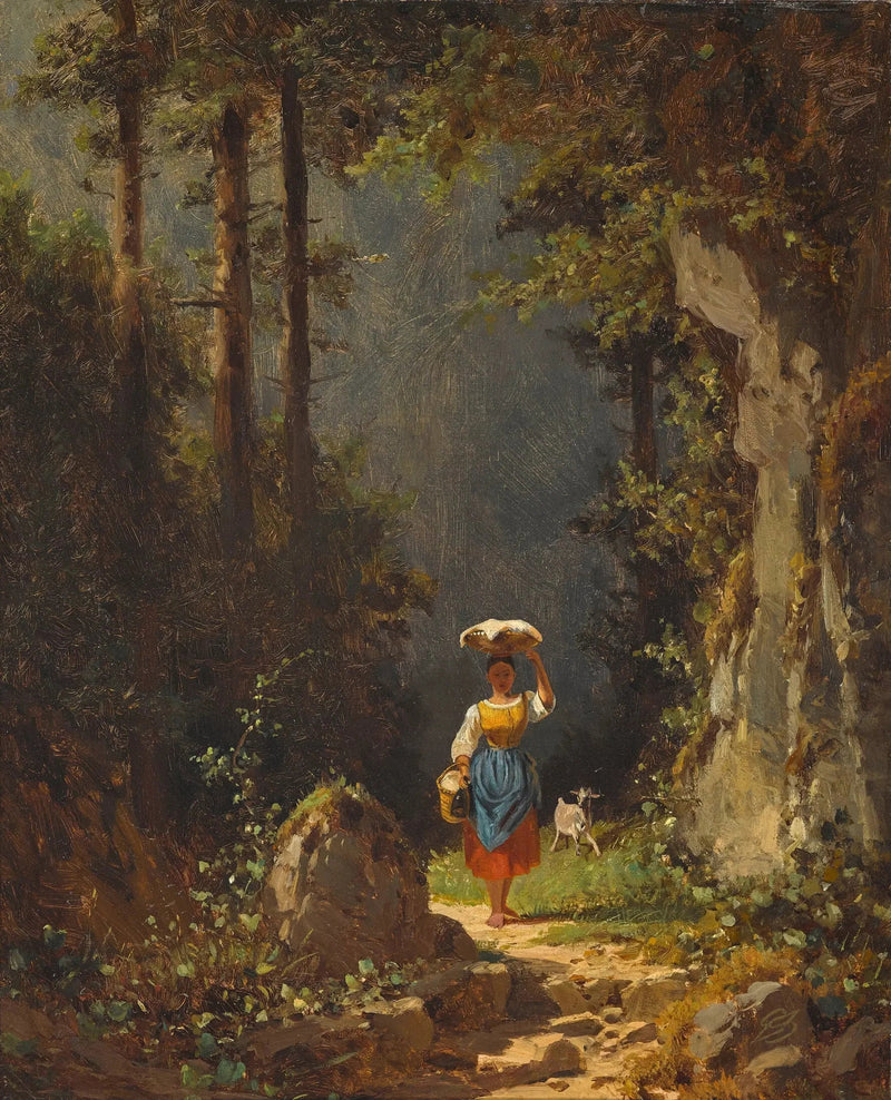 Flicka med en get - Carl Spitzweg