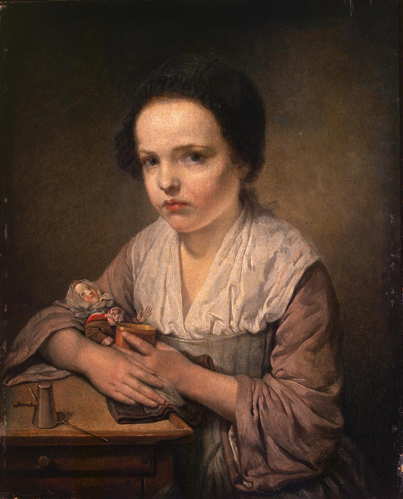 Flicka med en docka - Jean-Baptiste Greuze