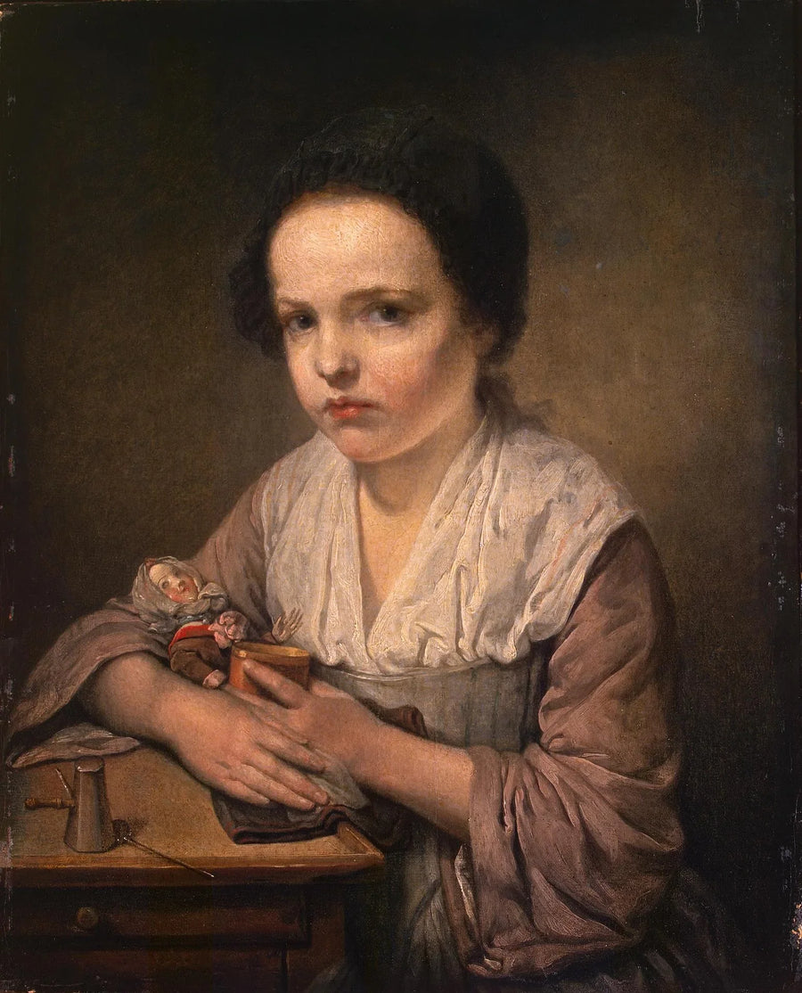 Flicka med en docka - Jean-Baptiste Greuze