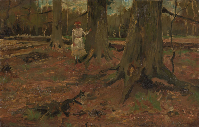 Flicka i vitt i skogen - Vincent van Gogh
