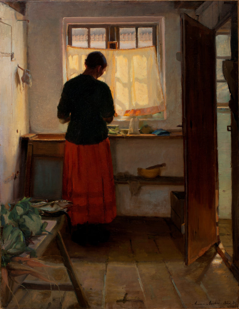 Flicka i köket - Anna Ancher