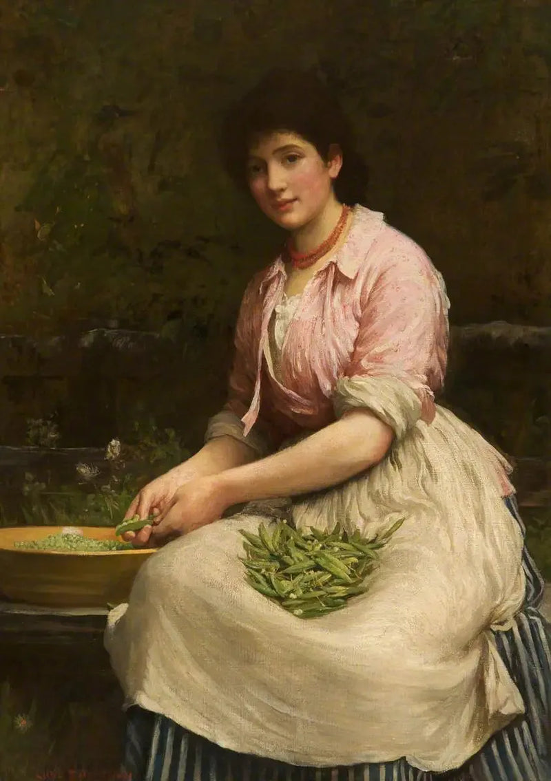 Skottlandflicka som skalar ärtor - Luke Fildes