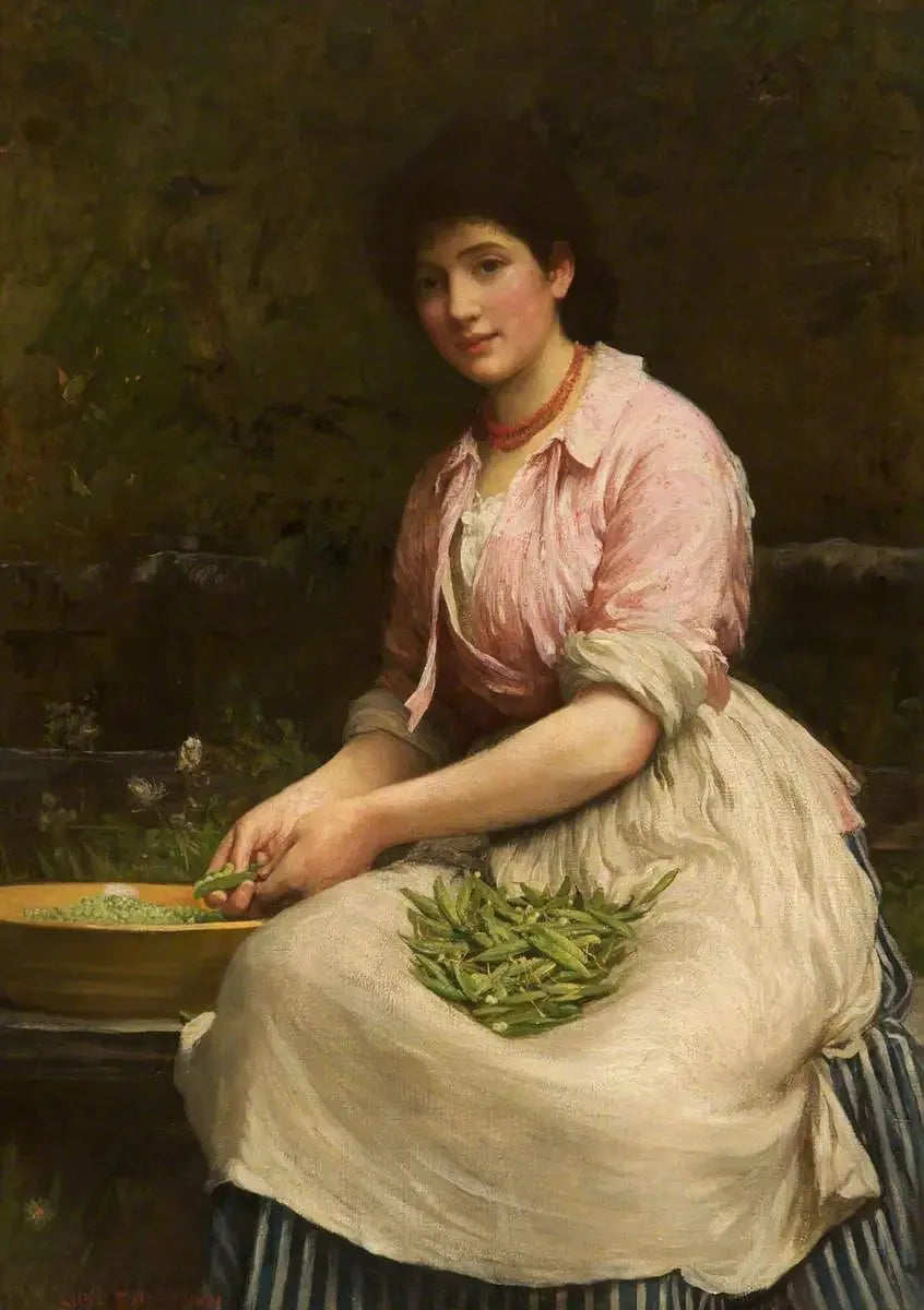 Skottlandflicka som skalar ärtor - Luke Fildes
