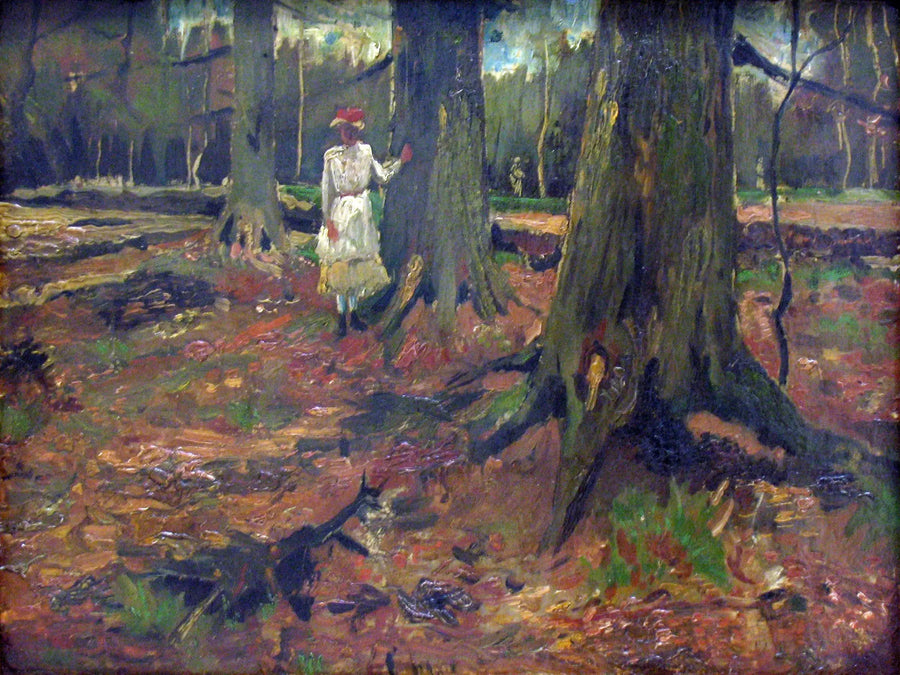 Flicka i vitt i skogen - Vincent van Gogh