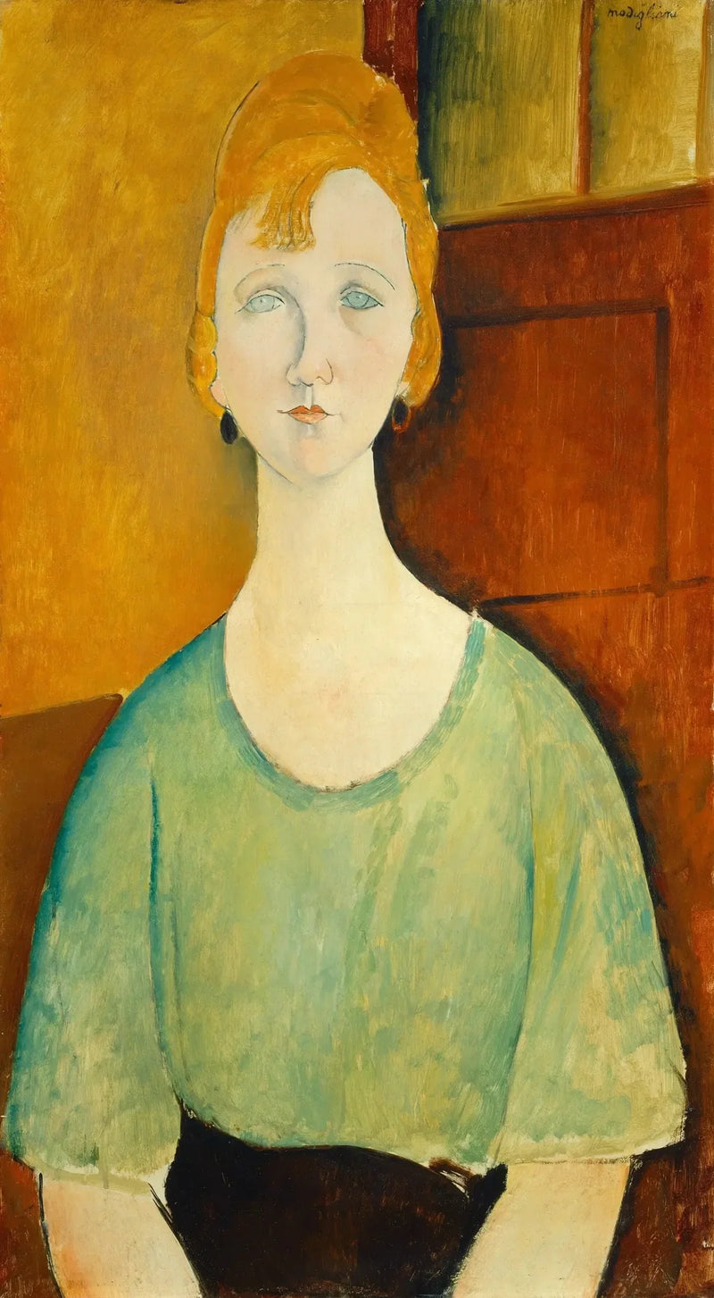 Flicka i grön skjorta - Amedeo Modigliani