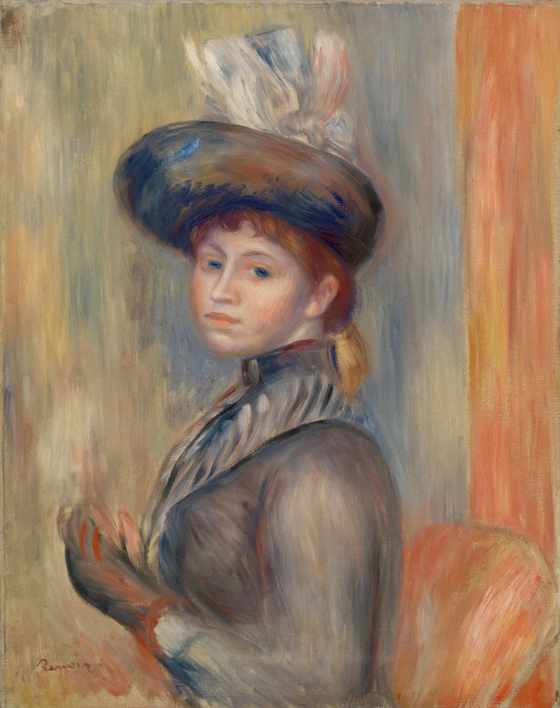 Flicka i grå-blått - Pierre-Auguste Renoir