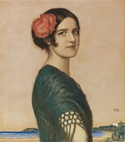 Flicka Mary på spanska - Franz Von Stuck