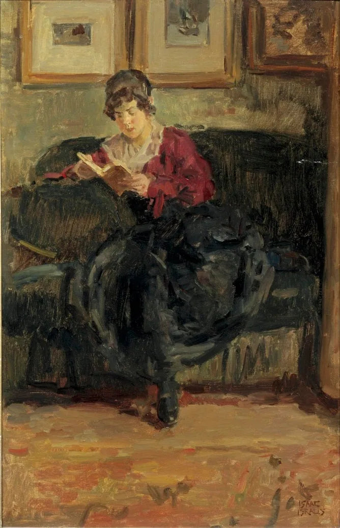 fille qui lit - Isaac Israëls image 1 reproduction artisanale de tableau