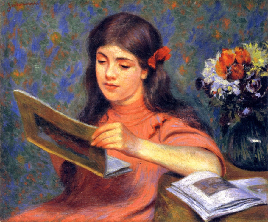 Flicka som tittar på en bok - Federico Zandomeneghi