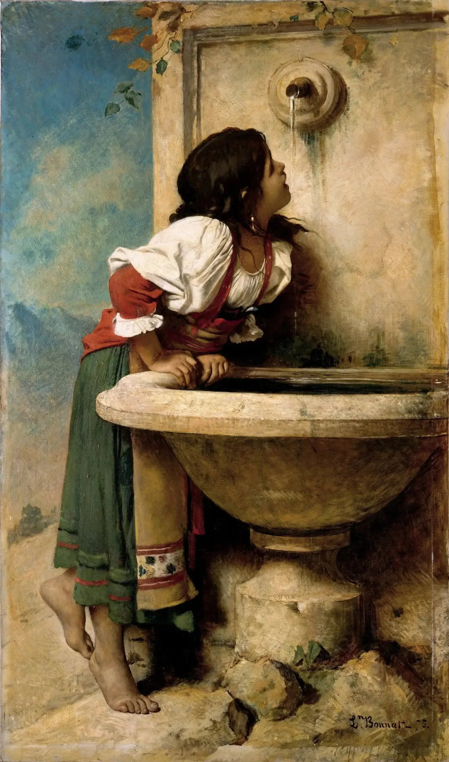 Romersk flicka vid fontänen - Léon Bonnat