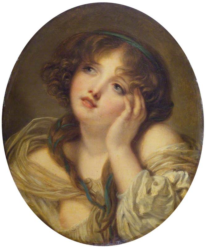 Flicka som vilar på sin hand - Jean-Baptiste Greuze