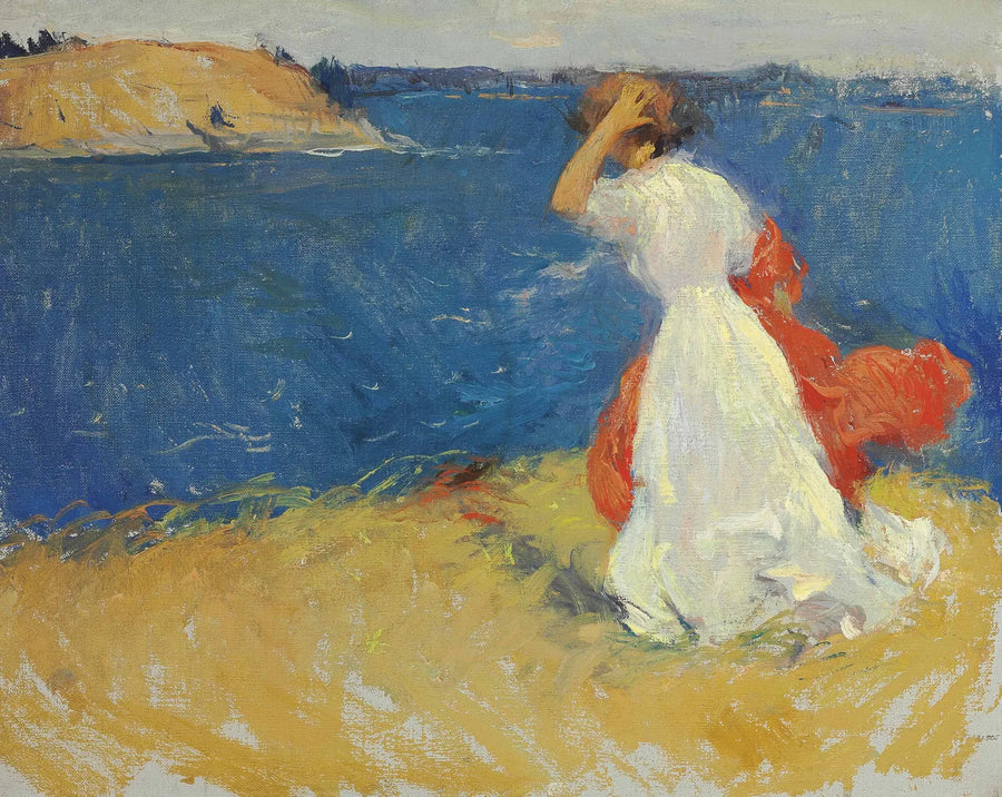 Flicka på klippan - Frank Weston Benson