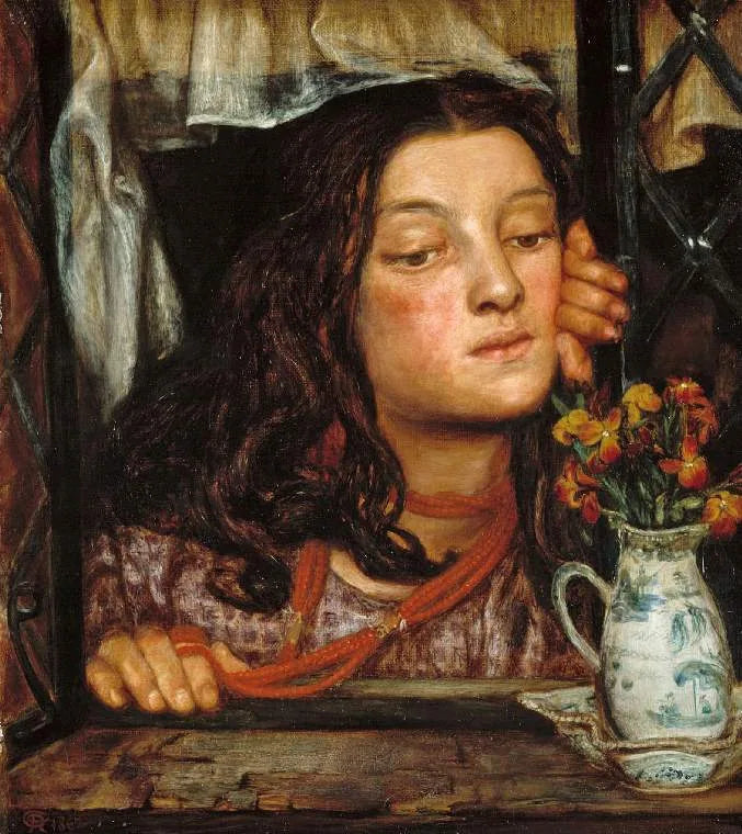 Flicka på ett nät - Dante Gabriel Rossetti