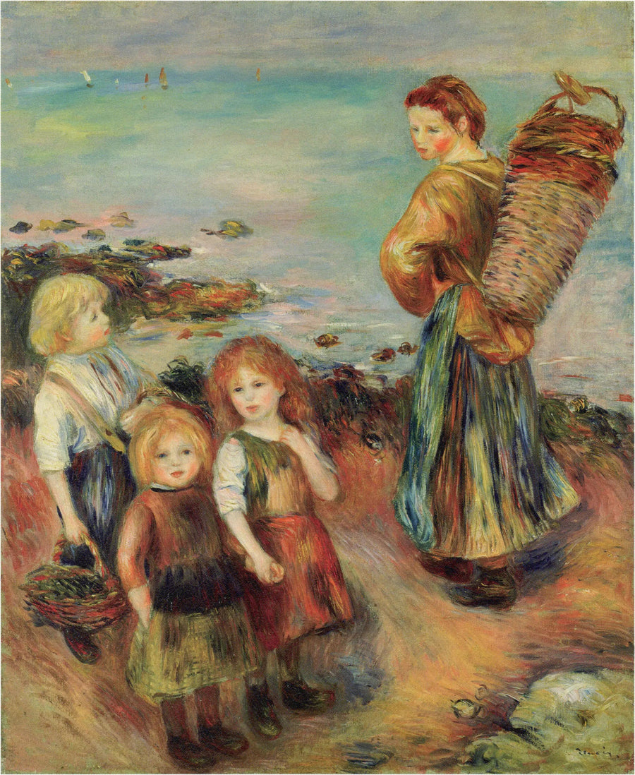 Flickor som fiskar musslor - Pierre-Auguste Renoir