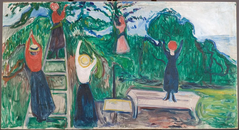 Flickor som plockar frukter (Frise Linde) - Edvard Munch