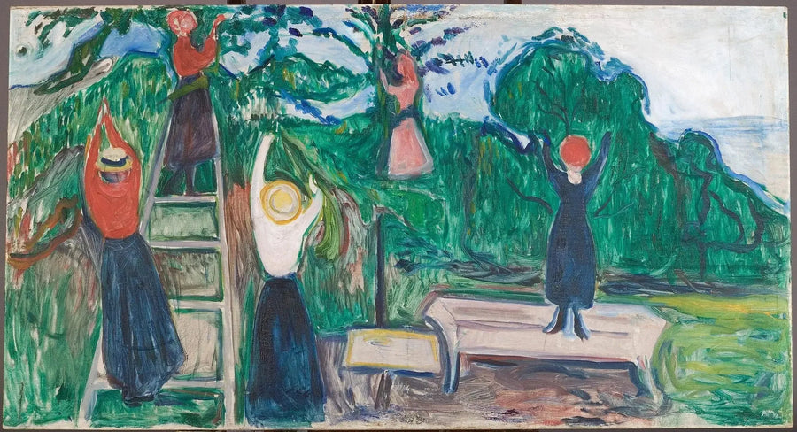 Flickor som plockar frukter (Frise Linde) - Edvard Munch