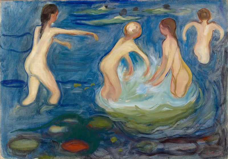 Flickor som badar - Edvard Munch