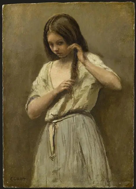 Fillette à sa Toilette - Jean-Baptiste Camille Corot - Alpha Reproduction