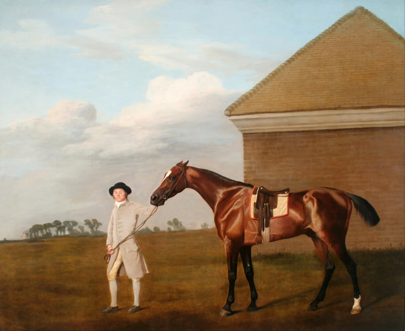 Firetail med sin tränare nära Rubbing-Down House på Newmarket Heath - George Stubbs