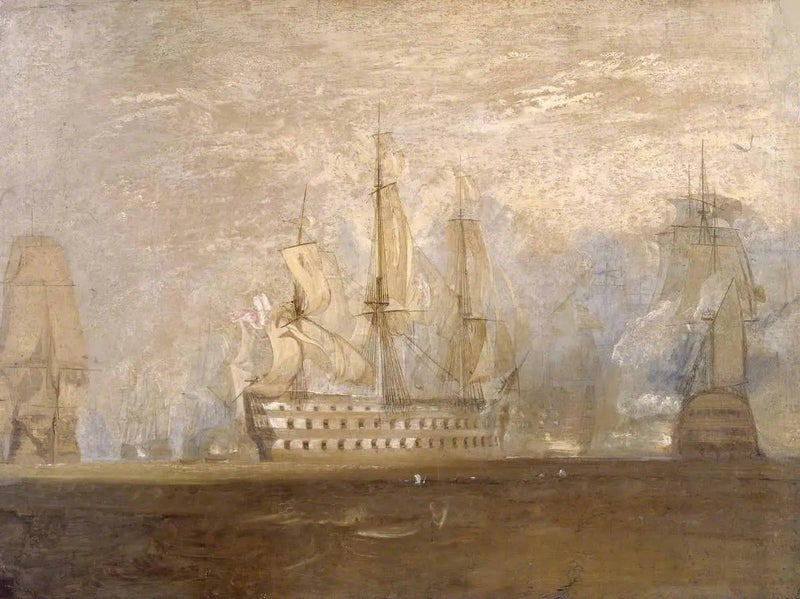 Första skissen till 'Slaget vid Trafalgar' - J. M. W. Turner