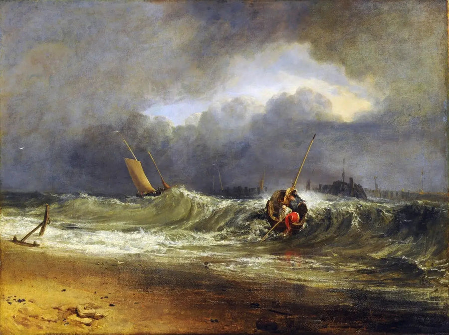 Fiskare vid en läsida i blåsigt väder - J. M. W. Turner