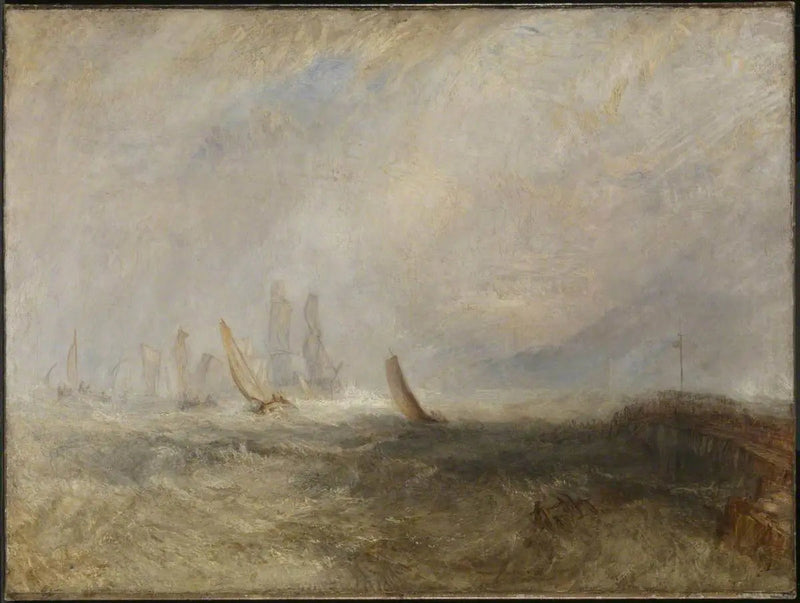 Fiskebåtar som för in ett handikappat fartyg i hamn Ruysdael - J. M. W. Turner