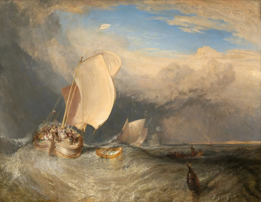 Fiskebåtar med försäljare som förhandlar om fisk - J. M. W. Turner
