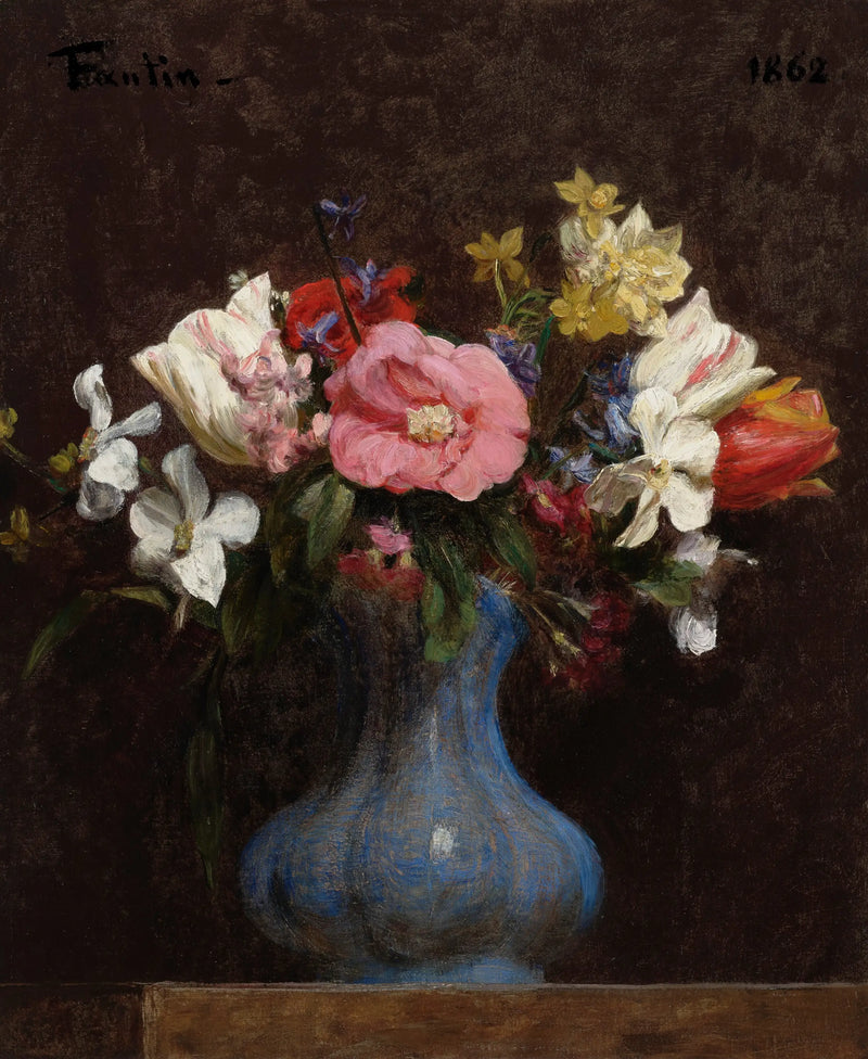 Blommor, kamelier och tulpaner - Henri Fantin-Latour