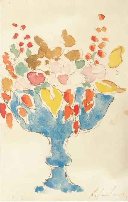 Blommor i en blå vas - Alexej von Jawlensky
