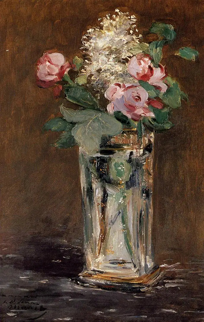 Blommor i en kristallvas - Édouard Manet