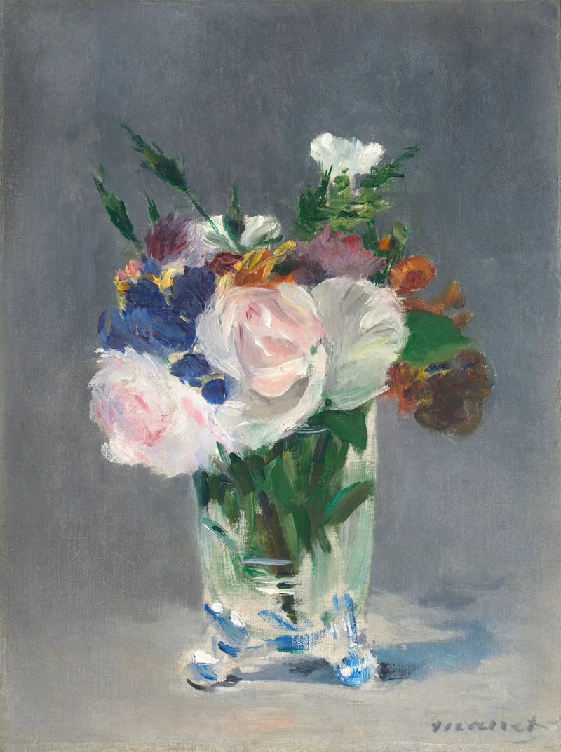 Blommor i en kristallvas - Édouard Manet